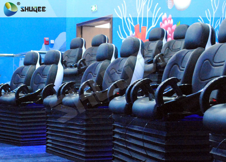 China Blue Marine Theme 5d Cinema Theater With Kids Animation And 5D Motion Chairs In Marine Park factory