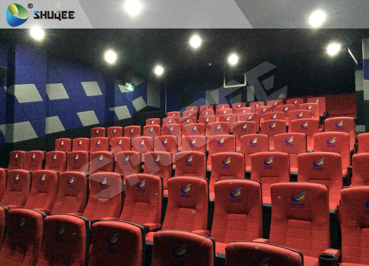 New Design 4D Movie Theater Red Chairs Pneumatic System / Hydraulic System