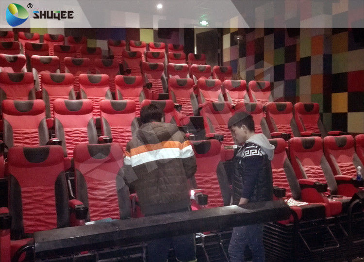 China Extraordinary Sound Vibration 4D Movie Theater With Black Vibration Chairs factory