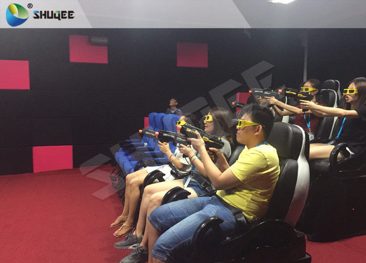 Exciting 7D Cinema System With 6 Chairs Simulating Special Effects And Playing Gun Game