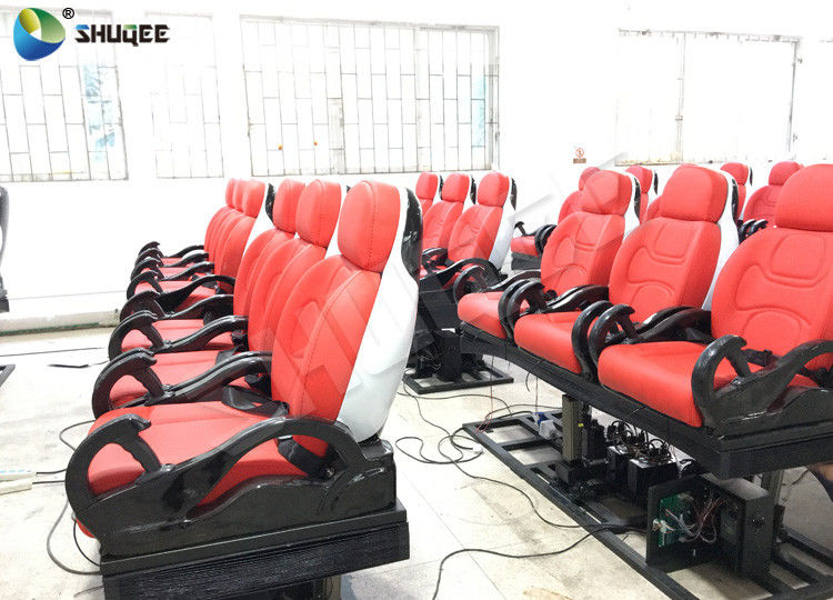 Vivid Dinosaur 5D Movie Theater With Red Luxury Chairs , Genuine Leather Fiberglass