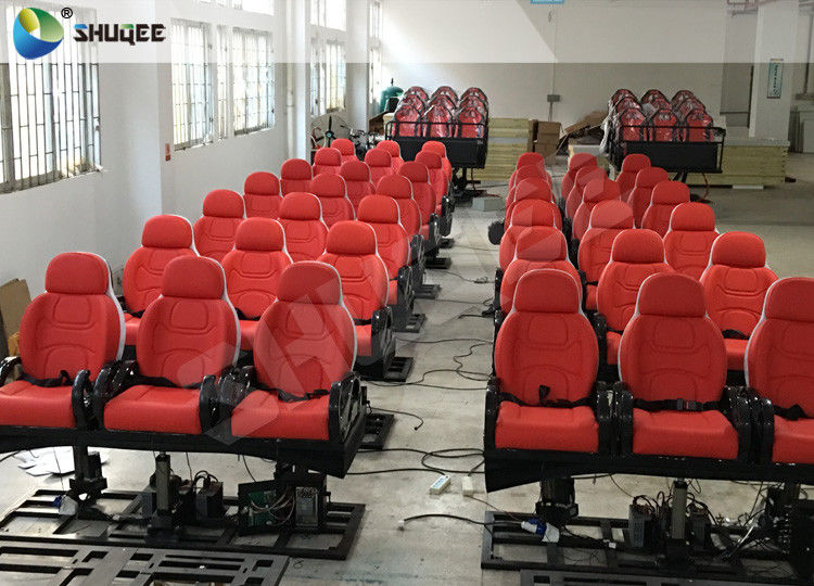 Red Luxury 3DOF 5 D Movie Theater With Left Right Front Back Movement For Amusement