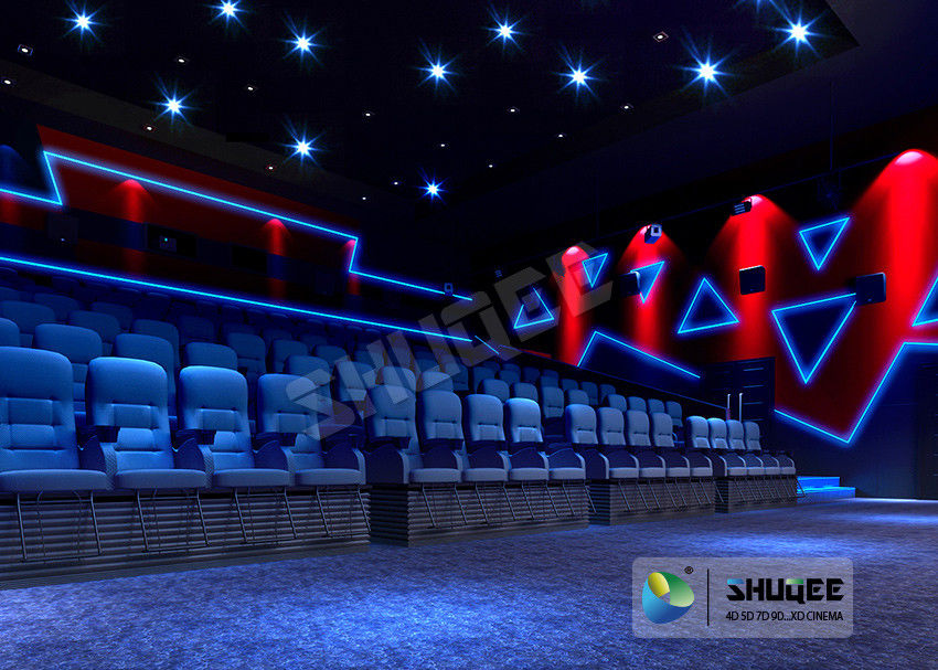 Electric Black Motion Seat 4D Movie Theater With Cinema System 100 People