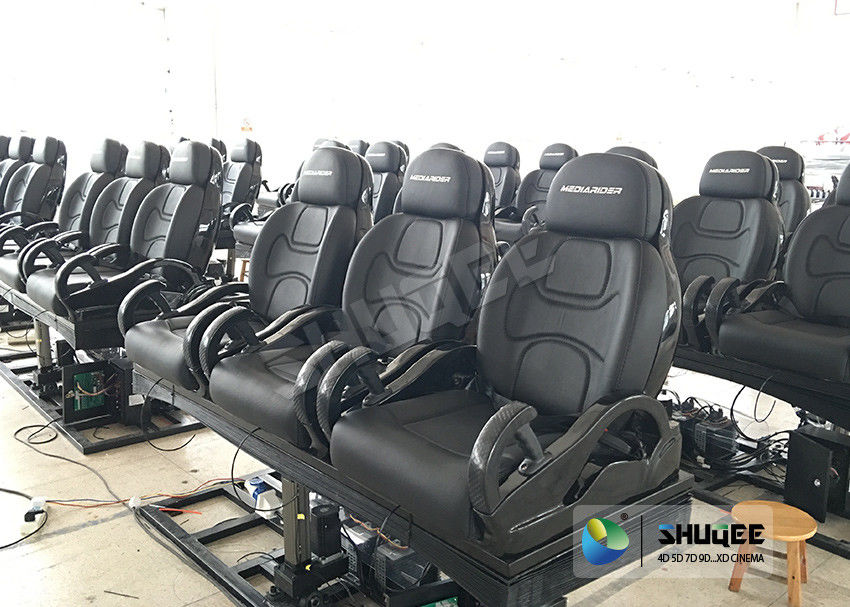 China 3DOF Fiberglass Black 5D Theater System Motion Chair Cabin For Park factory
