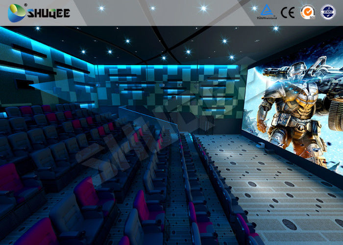 100 Seats 4D Cinema Theater With Motion Seat / Metal Flat Screen / Special Effect Machine