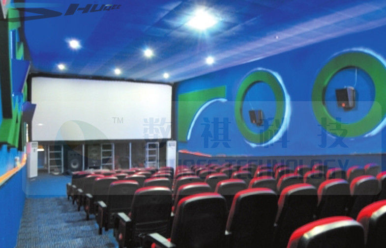 4D Cinema Equipment Electric Pneumatic 3 Seat / 4 Seat Motion Chairs Leather