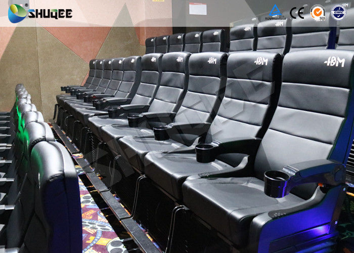 Black 4D Cinema System With Pu Leather 4D Seats Size 2300 * 700 * 1340 0