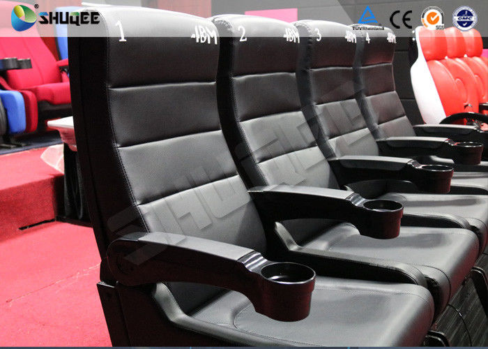 Custom Theme Park 4D Movie Theater Blue Motion Chairs Imax Movie Theater