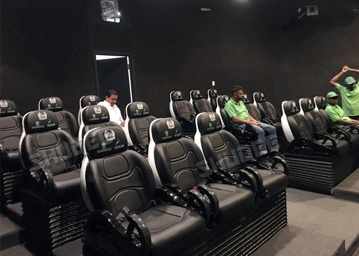 Professional 5D Cinema System With Large Screen , Black Leather Seats