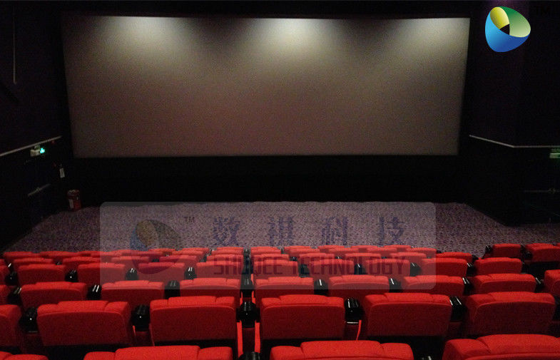 China Luxury Design 3D Cinema System With Red Comfortable Seats And Newest Movies factory