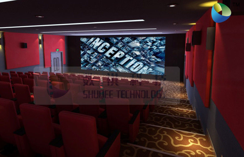 Popular 3D Cinema System With Red Comfortable Seats And Latest 3D Films