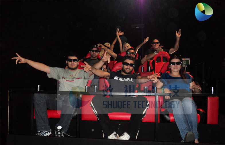 China Red Platform 5D Cinema Equipment , PU leather With Comfortable Chairs factory