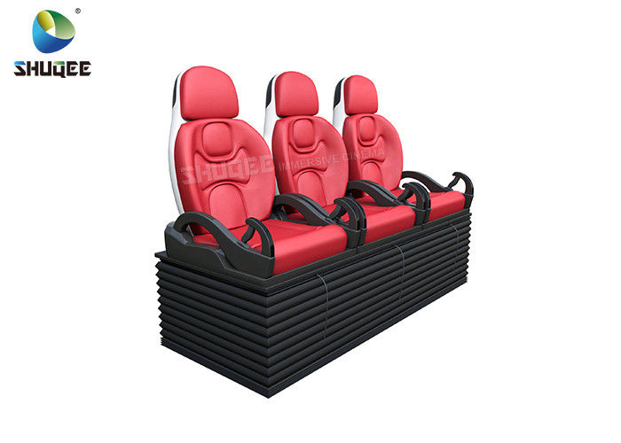 China Luxury Red 3 Seats 4D Motion Theater Seating With One 3DOF Platform factory