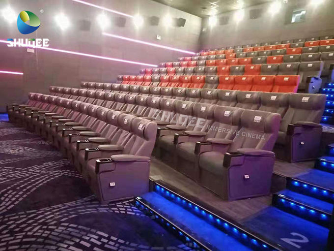 Red 3D Cinema Sofa Of Vip Cinema Seating Cloth Art Material Sigle Capacity 0