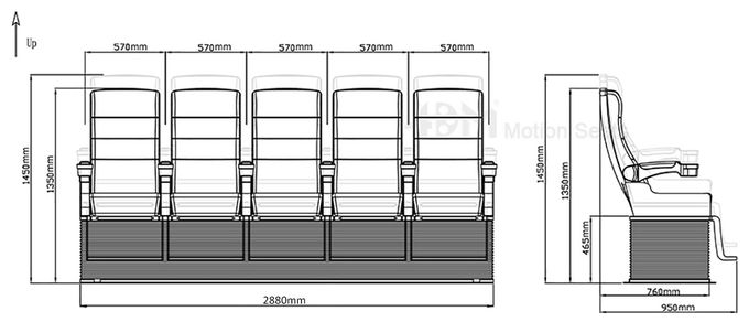 Modern 4D Cinema Chair / Comfortable VIP High Back Movie Theater Seat 0