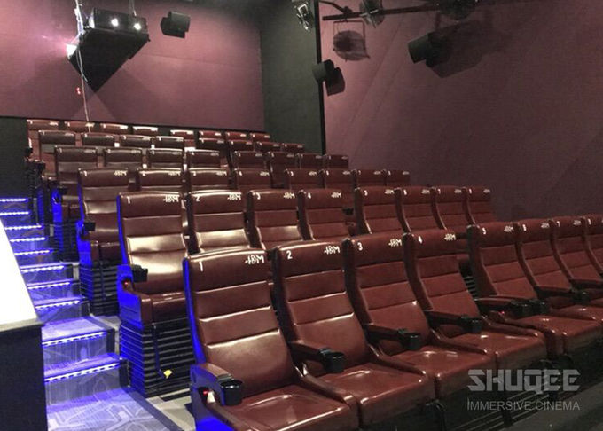 12 HZ Vibration Rate Comfortable Red Cinema Seats in Special Effects With Cup Holder 0