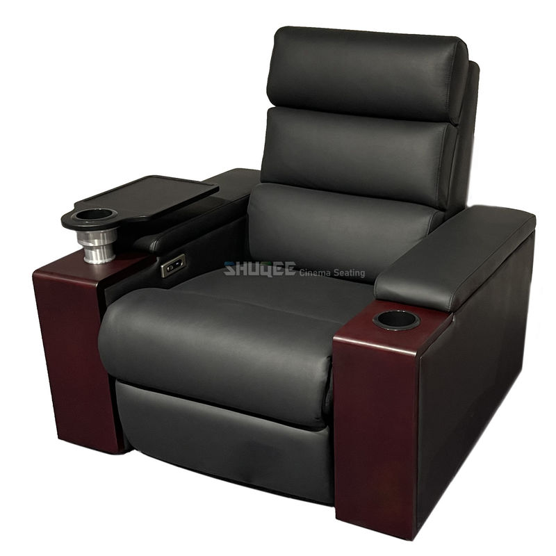 Synthetic Leather Movie Theater VIP Sofa With Rotating Tray 2