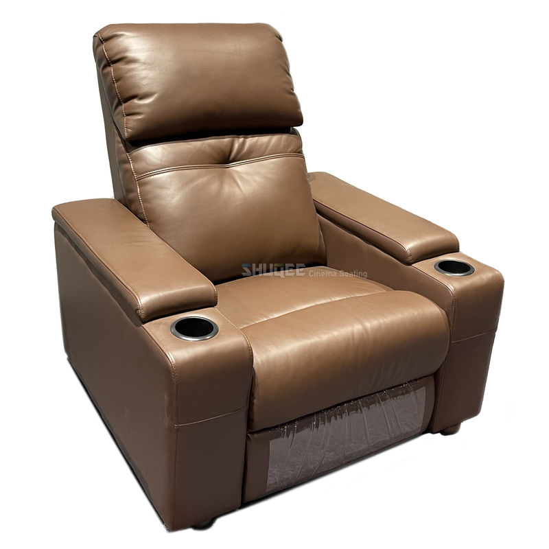 Synthetic Leather Movie Theater VIP Sofa With Rotating Tray