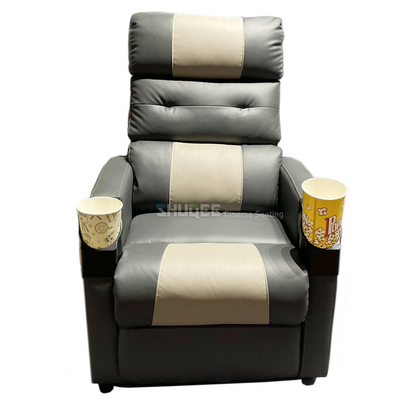 Genuine Leather Home Cinema Seats VIP Sofa With Inclined Cup Holder