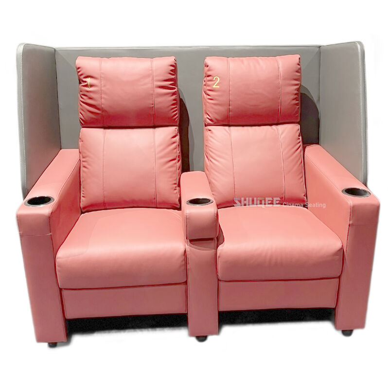 Contemporary Home Cinema System With Couple VIP Seating With Colorful Design