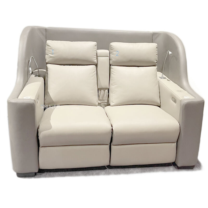 Contemporary Home Cinema System With Couple VIP Seating With Colorful Design