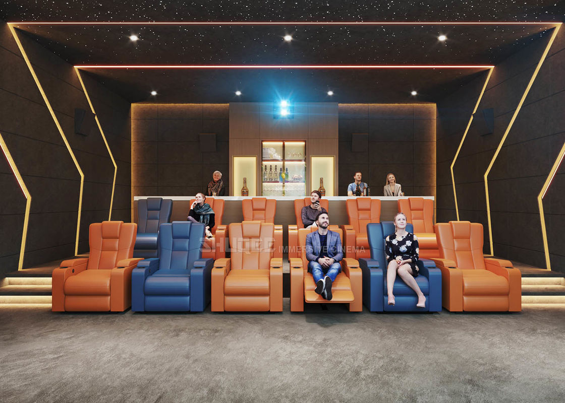 Customize Electric Recliner Leather Sofa Home Cinema System With Projector / Speaker