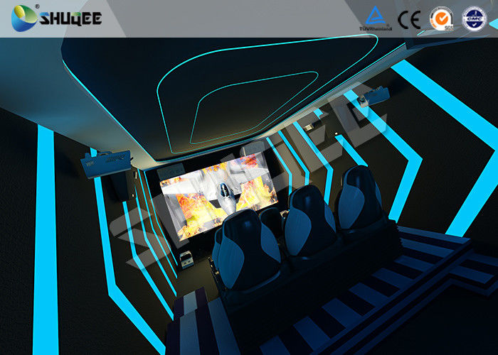 Red 5D Movie Theater Chairs Electronic System Genuine Leather