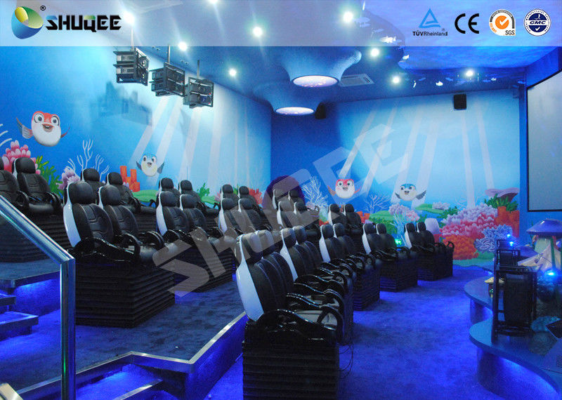 Interesting 3 Degrees Of Freedom Interactive Mobile 5D Cinema Chair With Luxury Genuine Leather