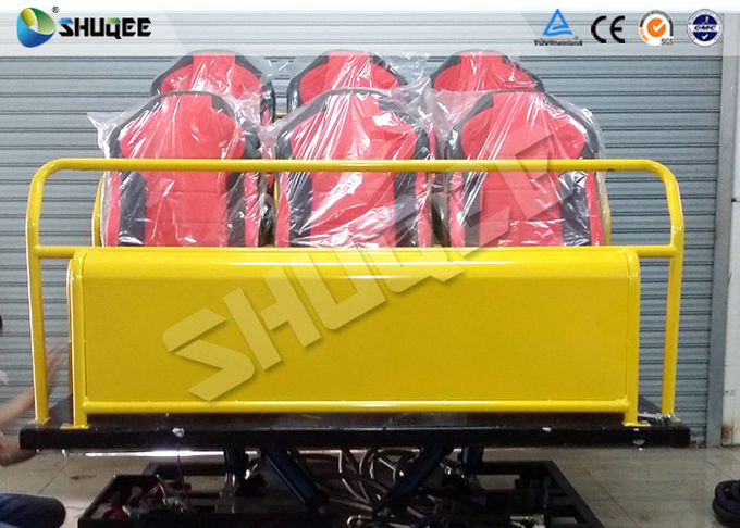 6 Seats Yellow 6-DOF Hydraulic Platform Type 7D Cinema System All the equipment 0