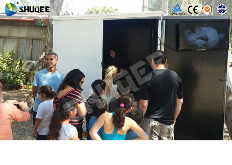 Convenient Mobile Trailer 5D Movie Theater , Genuine Leather Motion Cinema Chair