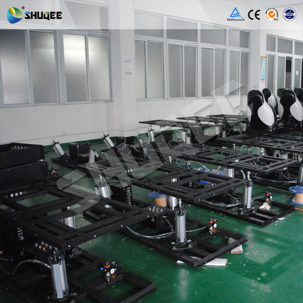 Red 5D Movie Theater Chairs Electronic System Genuine Leather