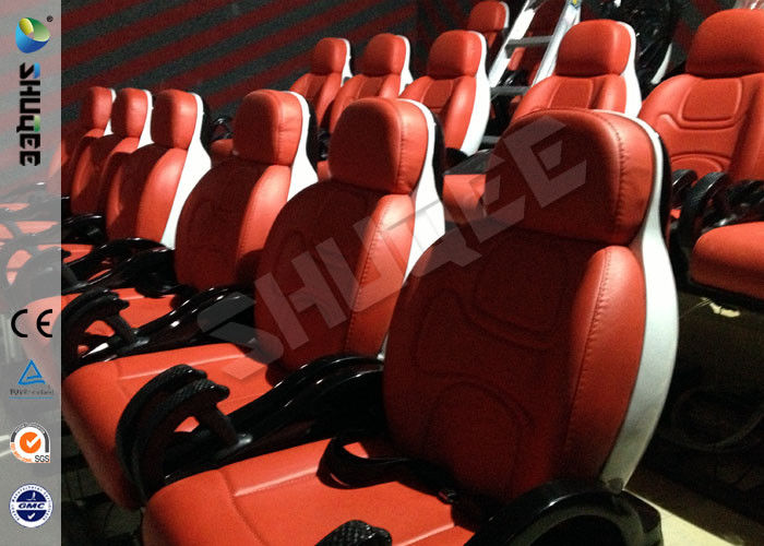 Fiber Glass Genuine Leather Movie Theater Seat Luxury Red Chairs Curved Screen