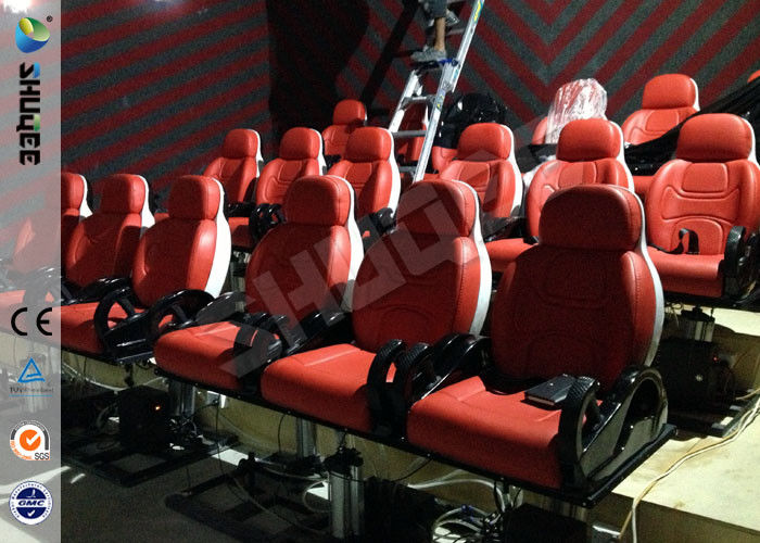 Fiber Glass Genuine Leather Movie Theater Seat Luxury Red Chairs Curved Screen