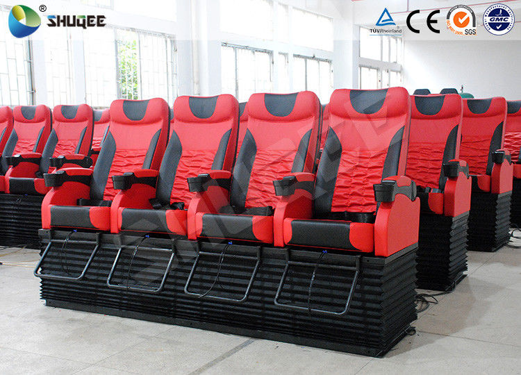 Customized Red Blue 4D Motion Chair Theater Snow Bubble Rain Special Effects