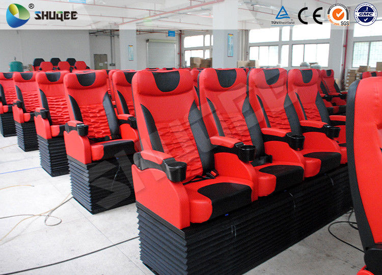 Stackable Imax Movie Theater Electronic 4DM  Motion Chair Red 4 Seats Per Set