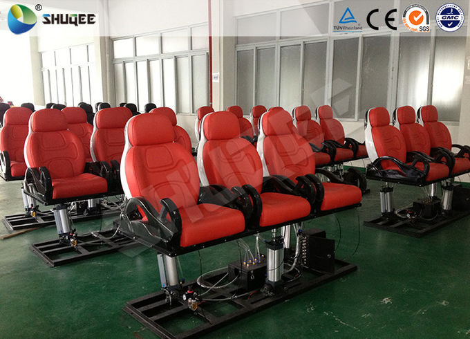 Red / White 5D Movie Theater Seats With Large Screen And 7.1 Audio System 0
