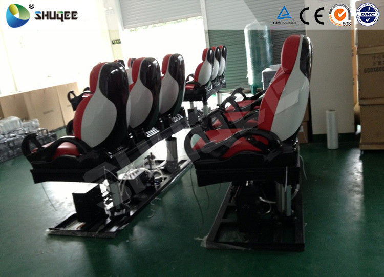 Red / White 5D Movie Theater Seats With Large Screen And 7.1 Audio System