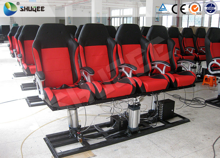 Attractive Entertainment Project 6D Cinema Equipment With Red 4 Seats Per Set