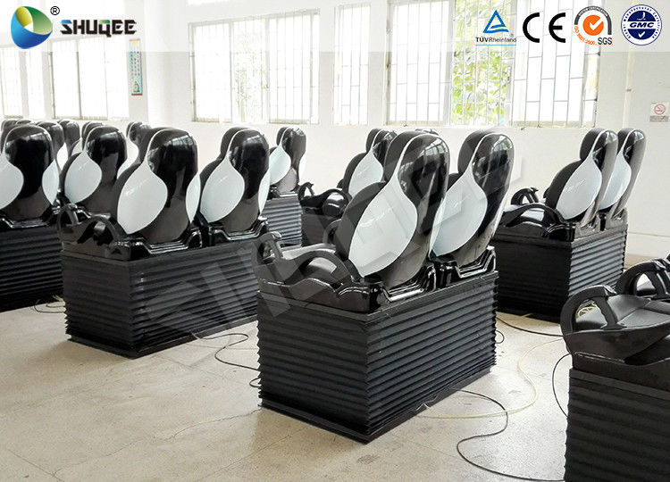 China Black Luxury Seats 7D Movie Theater Genuine Leather Fiberglass Interactive Games factory