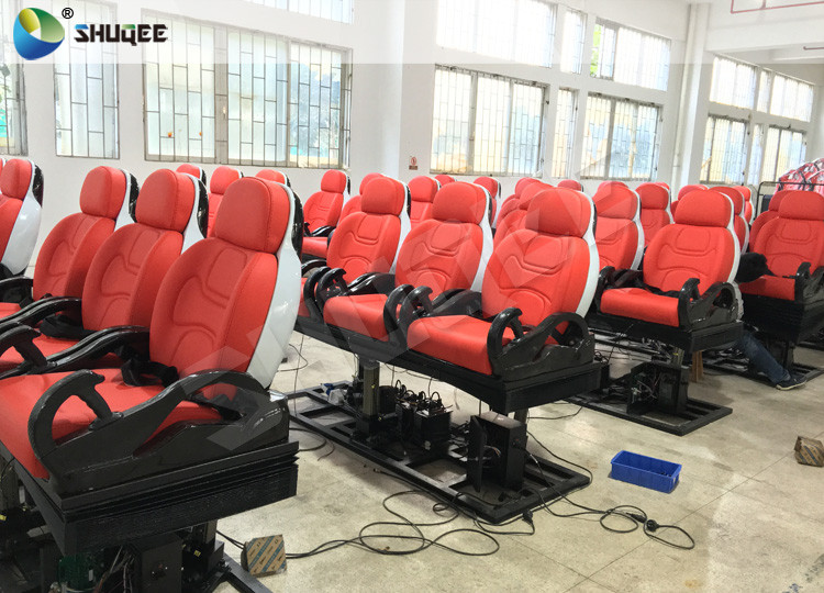 Red Luxury Cinema Seats 7D Movie Theater With Interactive Gun shooting Games