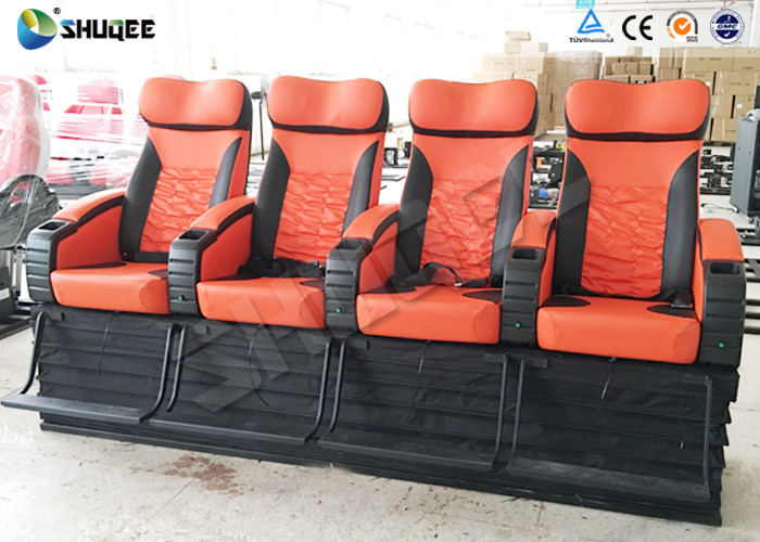 4 Seat Per Set 4D Cinema Electronic Hydraulic Pneumatic Motion Rides For Theme Park
