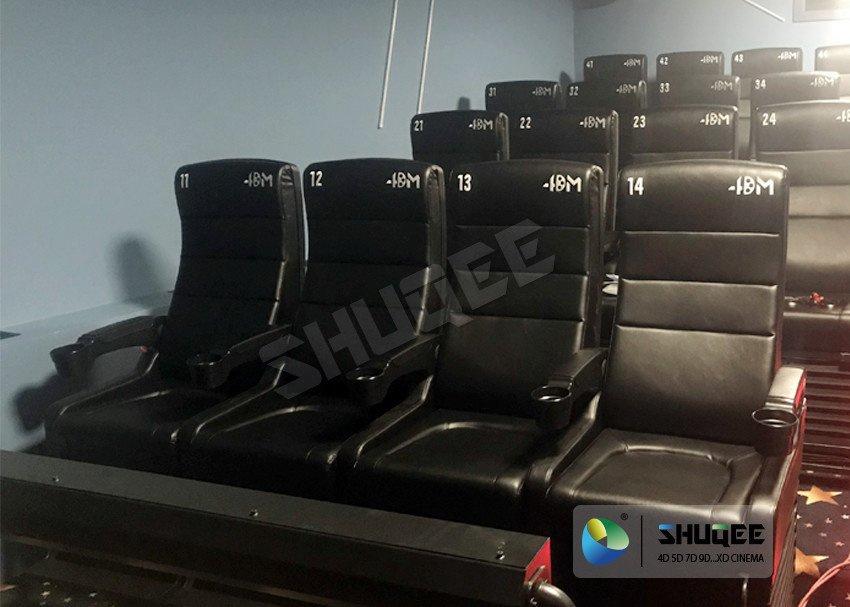 Large Screen 4D Cinema System With Comfortable Pure Hand-Wrapped PU Leather Motion Seats