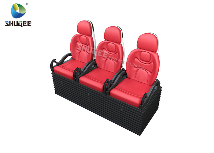 Luxury Red 3 Seats 4D Motion Theater Seating With One 3DOF Platform