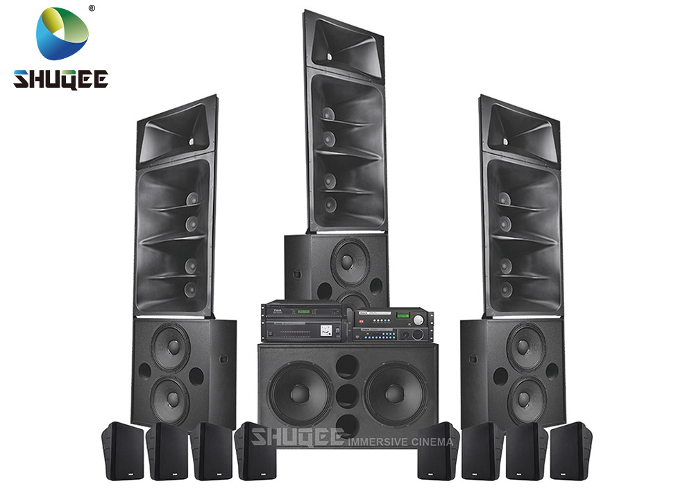 Black Big Theater Sound System 250 Seats Controlled By Independent Intelligent Intensified Bass Processor