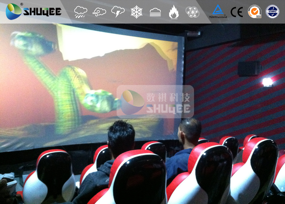 Interaction Reality 7D Movie Theater With Red Fiber Glass Motion Seats