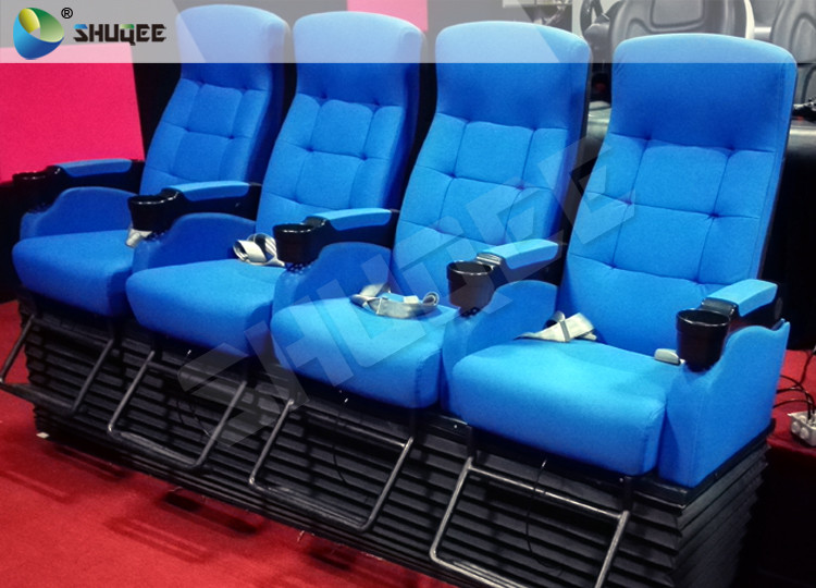 Blue 4D Cinema Motion Seats Leather Movie Chairs Pneumatic or Electronic Effects