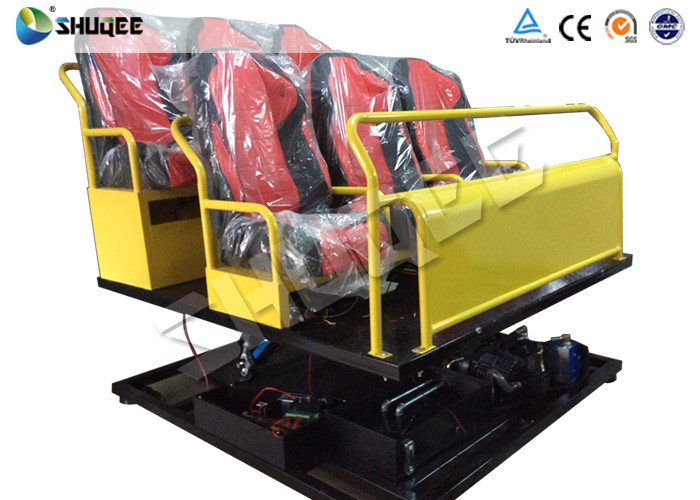 6 Seats Yellow 6-DOF Hydraulic Platform Type 7D Cinema System All the equipment