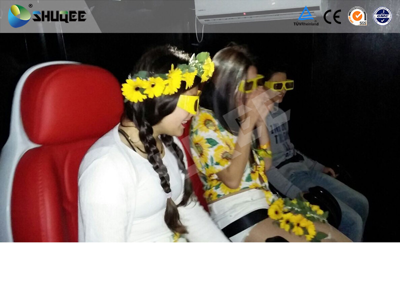 Convenient Mobile Trailer 5D Movie Theater , Genuine Leather Motion Cinema Chair