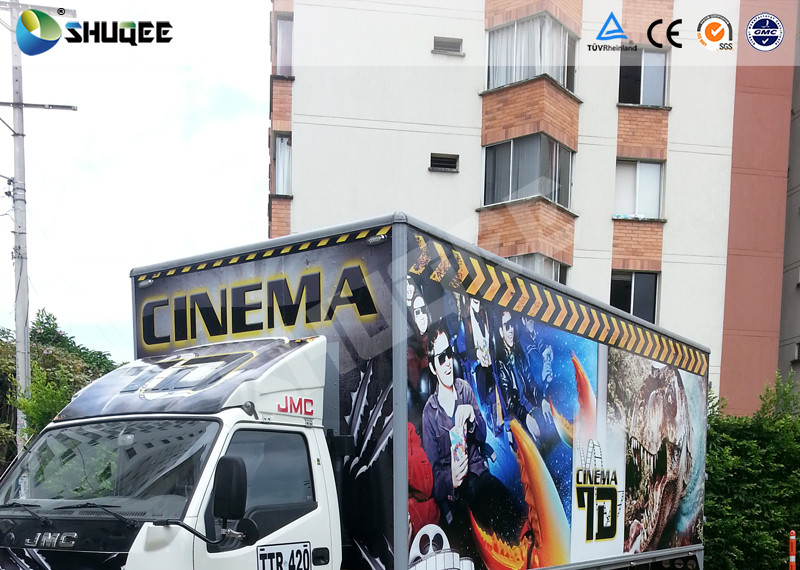 Mobile 5D Movie Theater With Truck And Usually Set 9 Seats Electronic Motion Chairs