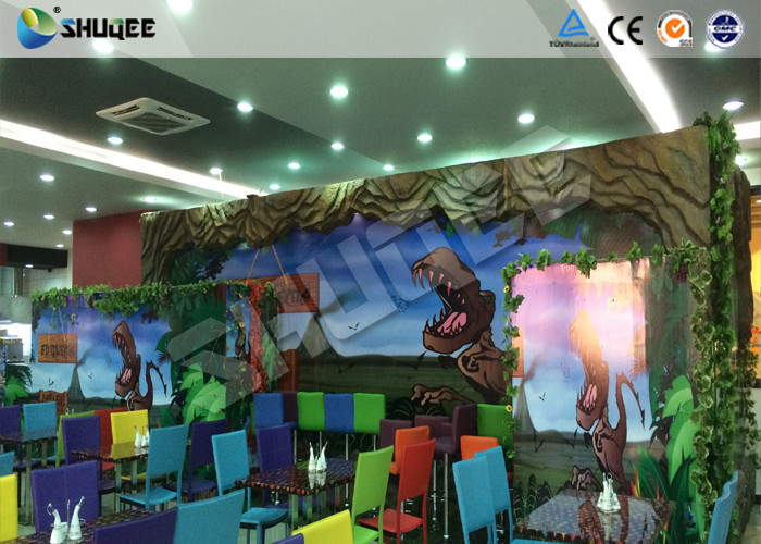 Dinosaur Decoration Cabin Box 220V 5D Digital Theater System For Children Amusement